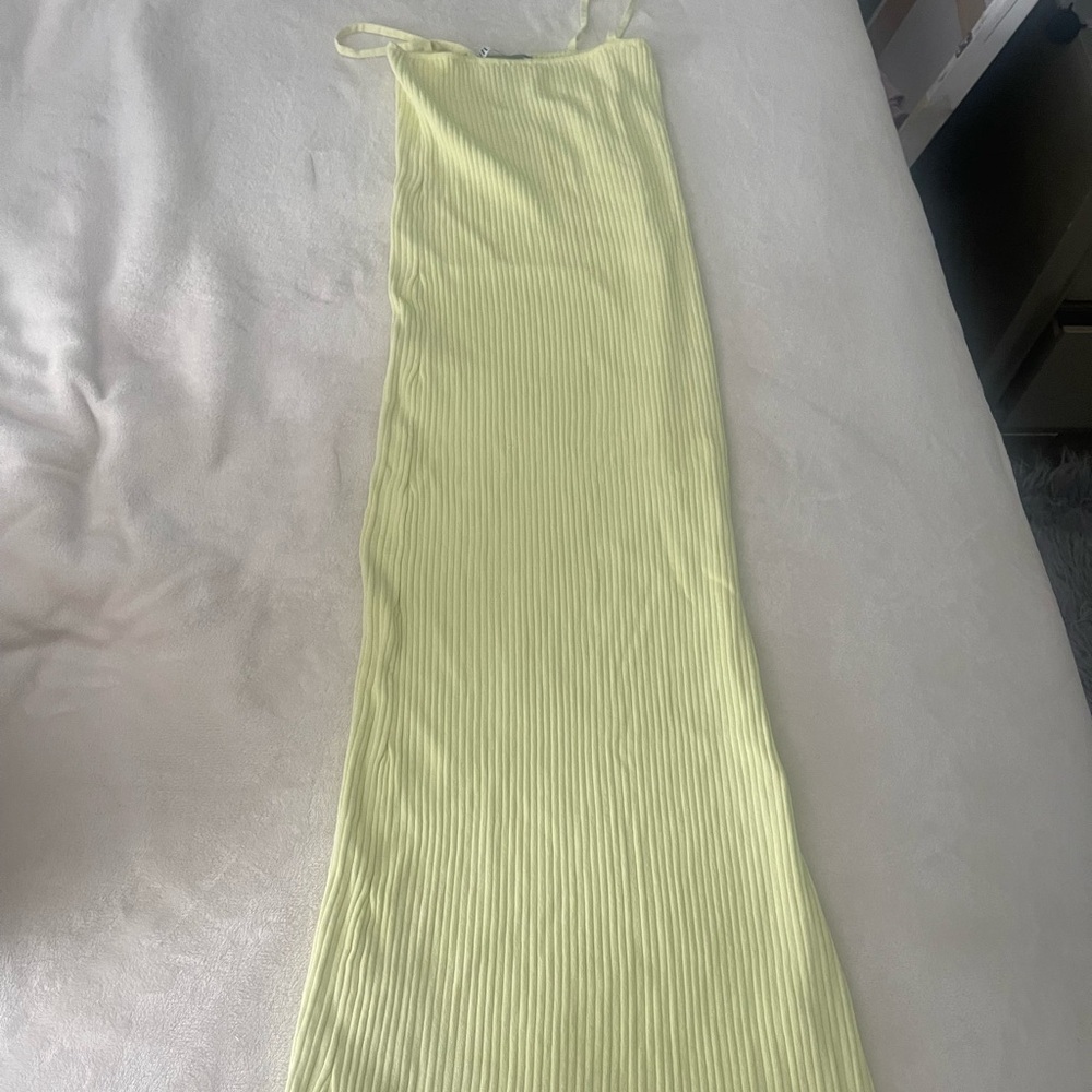 Zara Light Green Ribbed Pencil dress